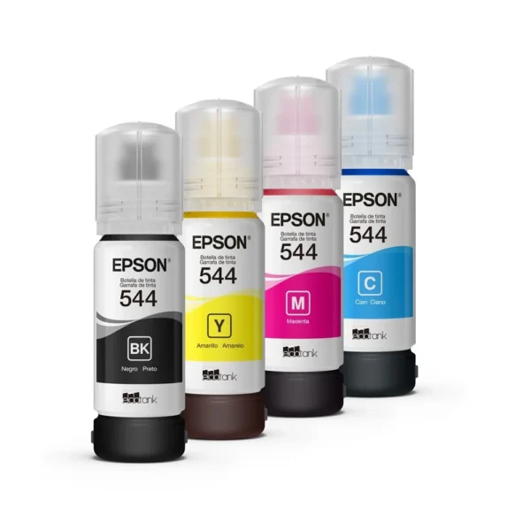 Kit Refil de Tinta Epson Original T544 Preto, Ciano, Magenta, Amarelo T544520